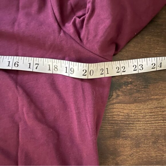 Boden Double Layer V-neck Top in Mulled Wine Purple size 20/22 jersey stretch - Picture 8 of 10